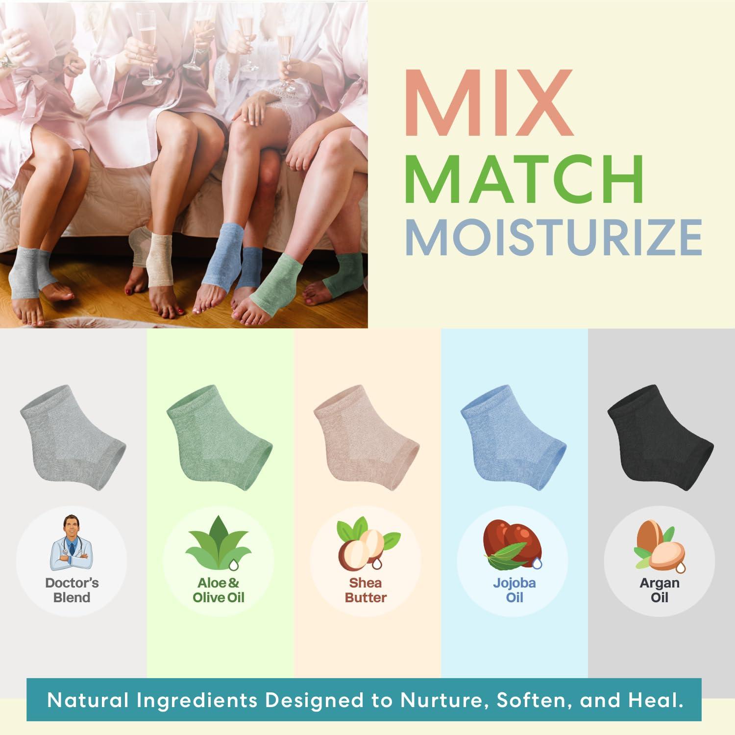 Dr. Frederick\'s Original Dr. Frederick\'s Original Moisturizing Heel Socks For Cracked Heel Treatment - 2 Pairs - Stop Cracked Heels In Their Tracks, Grey