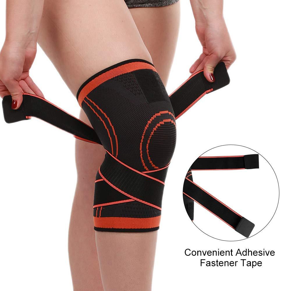KKmoon-1 Basketball Knee Brace Pads Sports Knee Sleeve with Bandage Breathable Knee Support tector