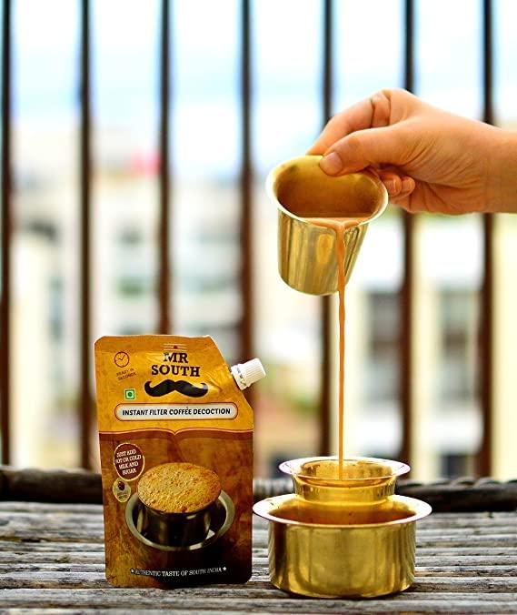 MR SOUTH MR SOUTH | Instant Coffee Pouch | Filter coffee liquid decoction (100ml * 5 Pouch= 500ml) | Arabica & Robasta Beans |Serves 25 Cups |South indian coffee