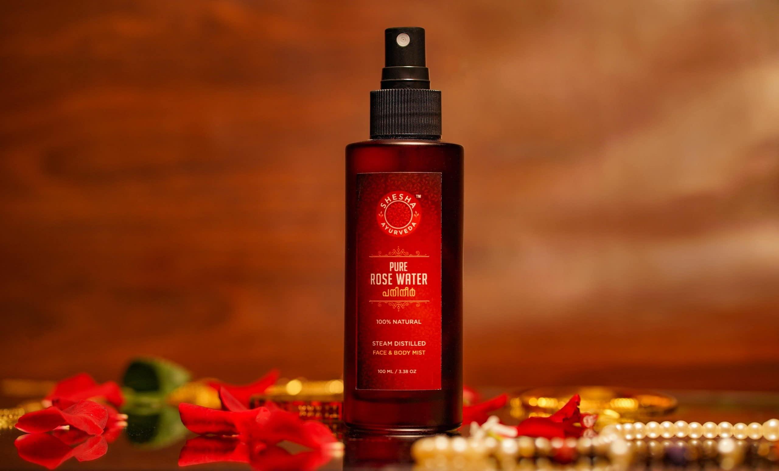 SHESHA NATURALS SHESHA NATURALS Ayurveda Kasturi Manjal (Wild/ Musk/ White Kasturi Turmeric Powder) Natural From Kerala Combo, White Turmeric, 25g, Rose Water Glass Bottle