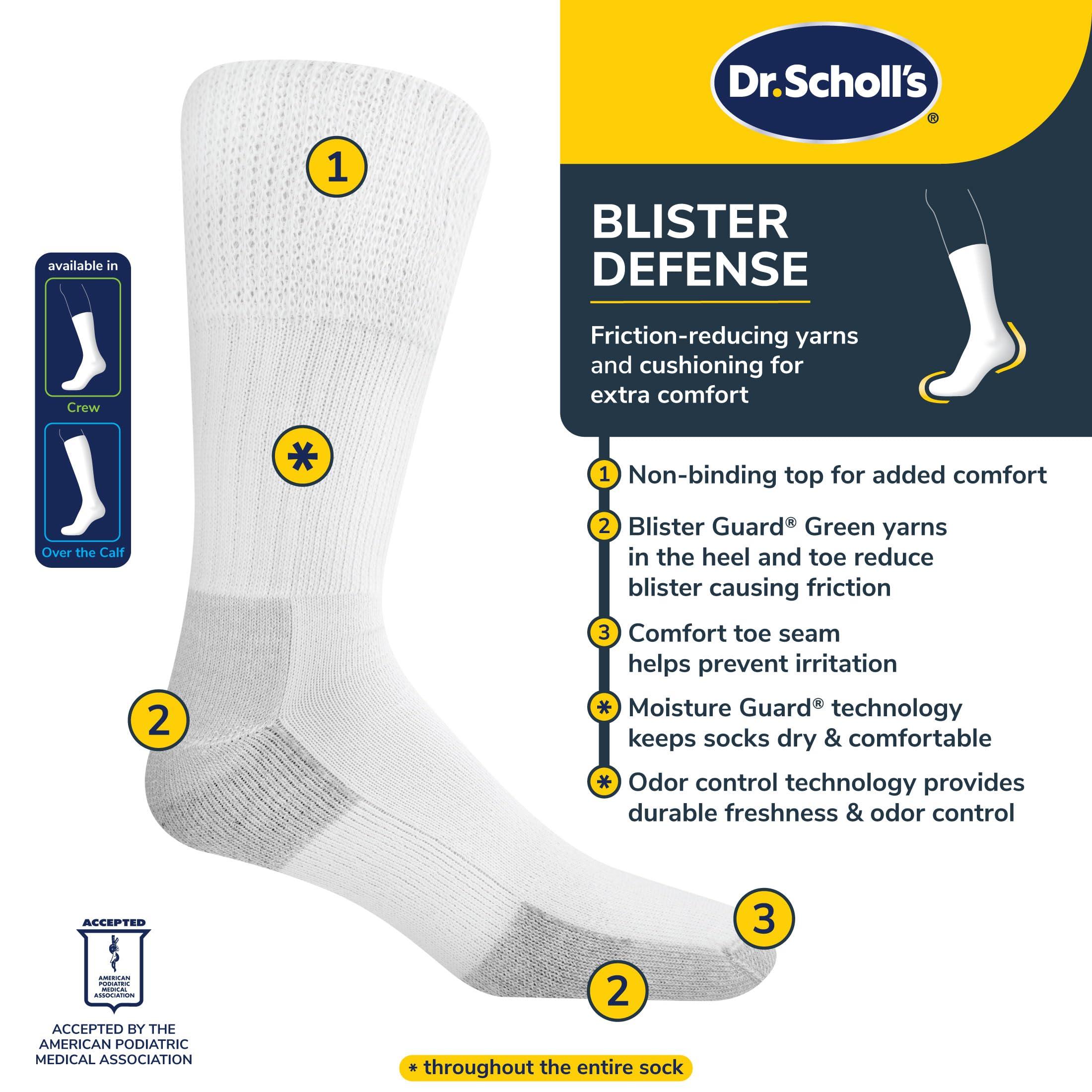 Dr. Scholl\'s Dr. Scholl\'s Men\'s Advanced Relief Diabetic Crew 2 Pack Socks, White, Sock Size: 10-13/Shoe Size:9-11