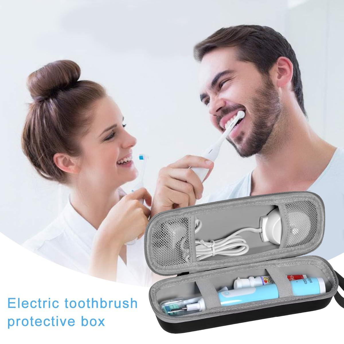 HANNEA HANNEA Hard Travel Case for Oral B/Oral-B Pro 1000 1500 5000 7000 7500 6000 9600/ Phlips Sonicare 4100 5100 1100 6100 5300 Electric Toothbrush, Portable EVA Protective Storage Bag, Black (Case Only)