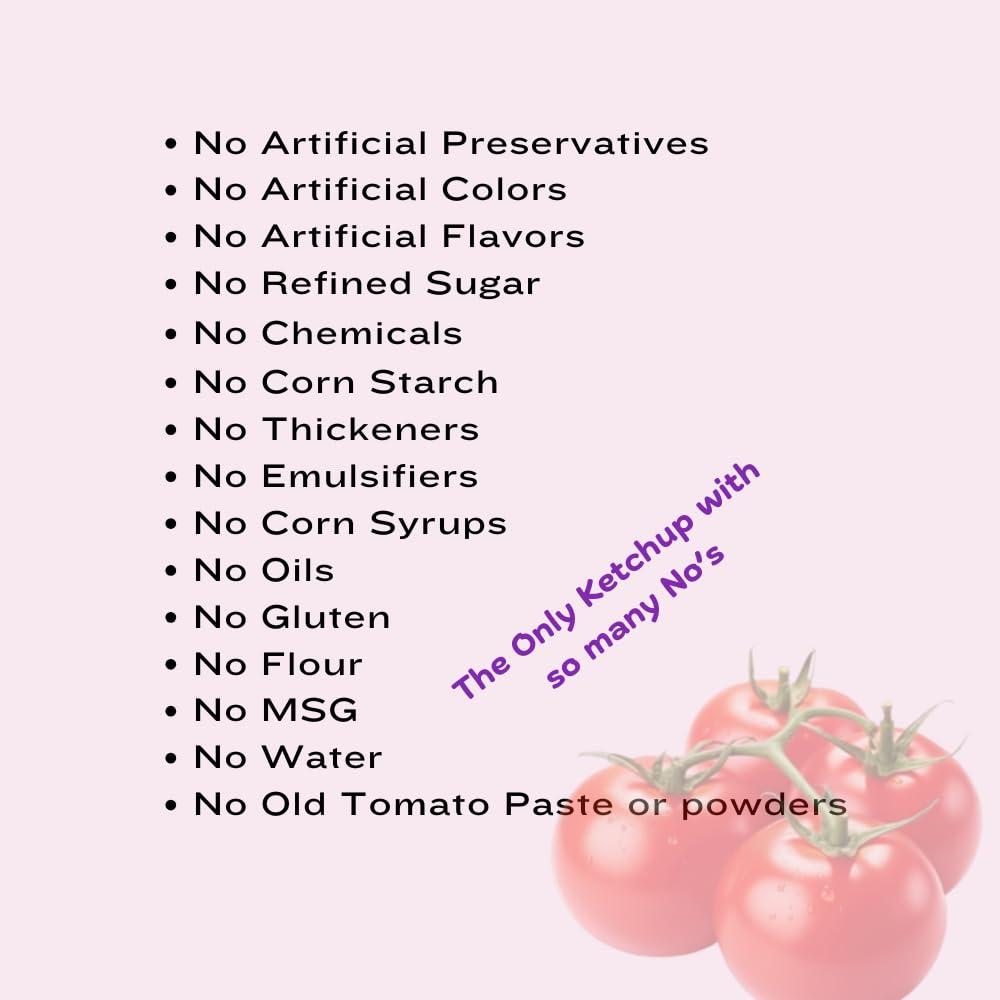 The True Tomato The True Tomato Ketchup 220 Gram | Homemade And Made To Order | 100% Natural | 80% Fresh Tomatoes |No Chemicals,No Added Colors,No Cornstarch, No Oils, No Preservatives,No Thickeners