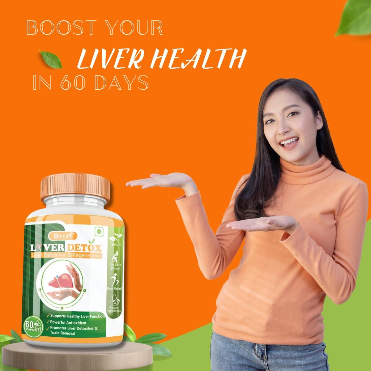 Divya Shree Divya Shree Liver Detox Capsule Helps In Fatty Liver | Helps in Better Liver Health | Promote Natural Liver Detoxification (60 Capsule)