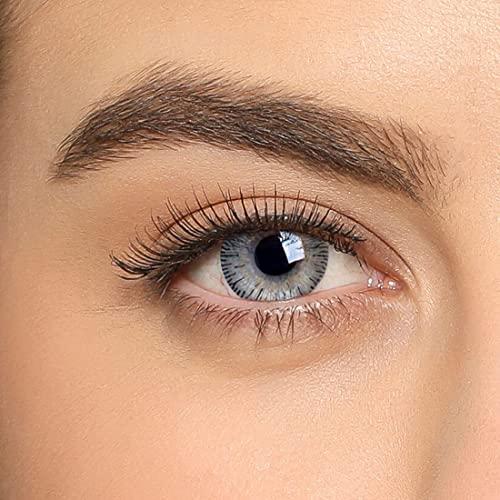 DIAMOND EYE Diamond Eye Contact lens Grey color eye contact lens with case and solution zero power for girls women men