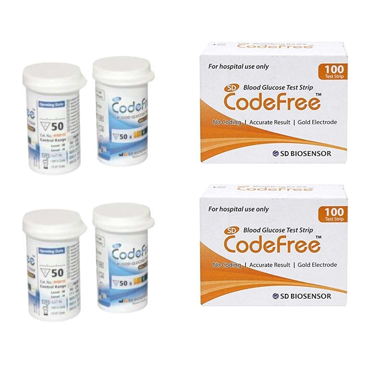 SD Codefree SD Codefree Blood Glucose Test Strips (Pack-200) - Glucometer Strips