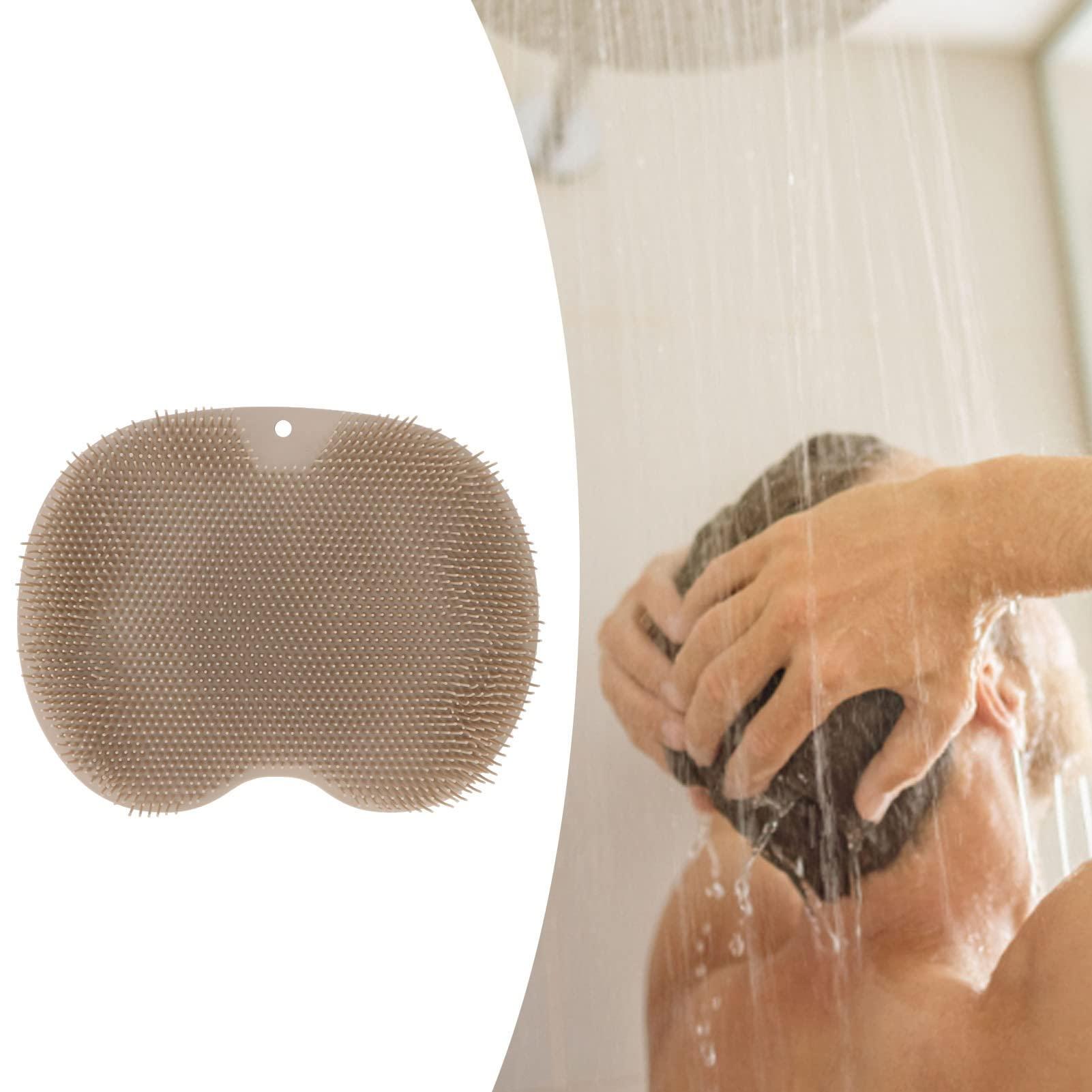 FAIG Shower Foot Massager, Foot Scrubber Mat Foldable Deeply Cleaning for Bathroom for Women (Brown)