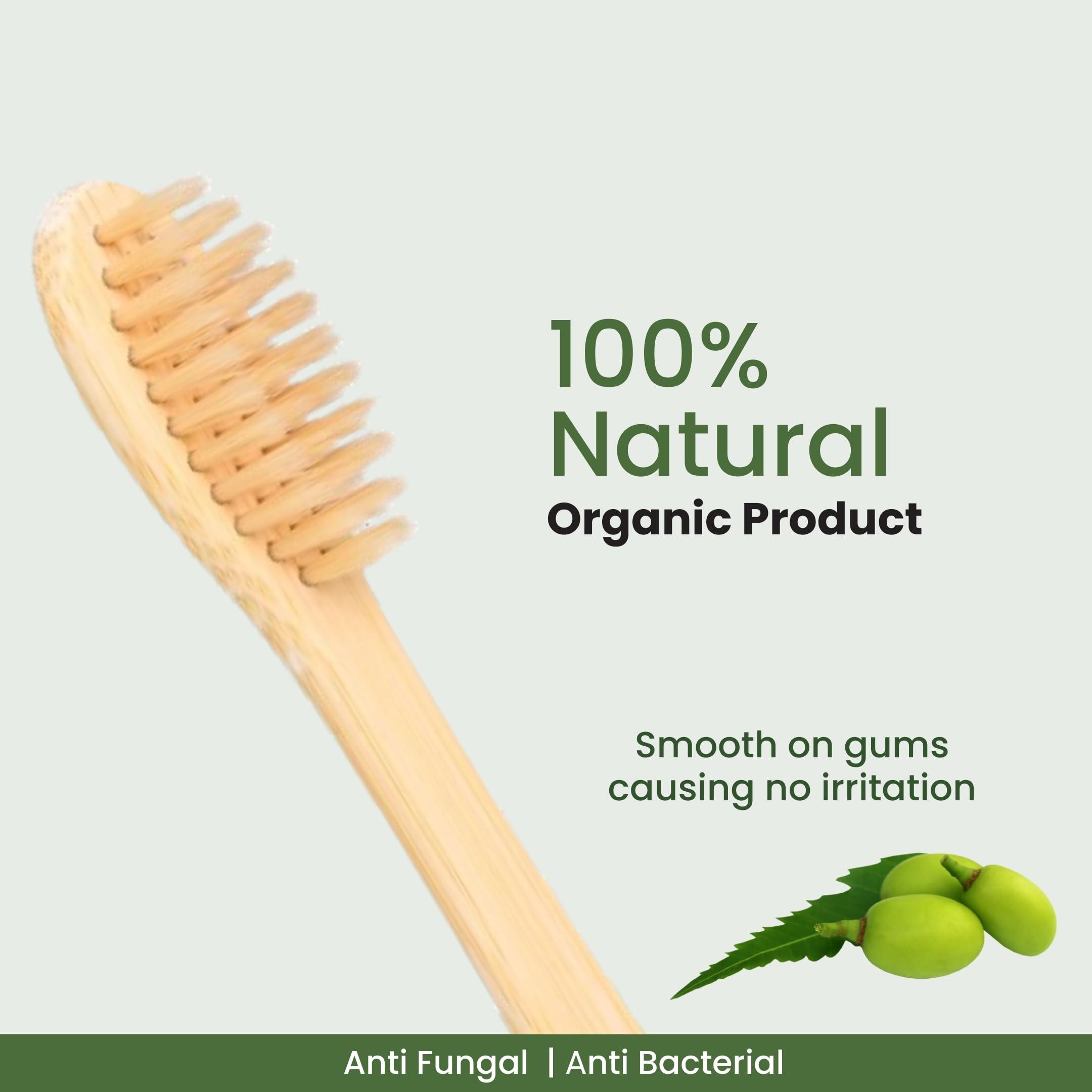Wow Organic Wow Organic Bamboo Manual Toothbrush With Charcoal Ultra Soft Bristles|Premium Oral Care Bamboo Brush For Adults & Kids|Bpa-Free, Biodegradable|Eco-Friendly (Pack Of 2)