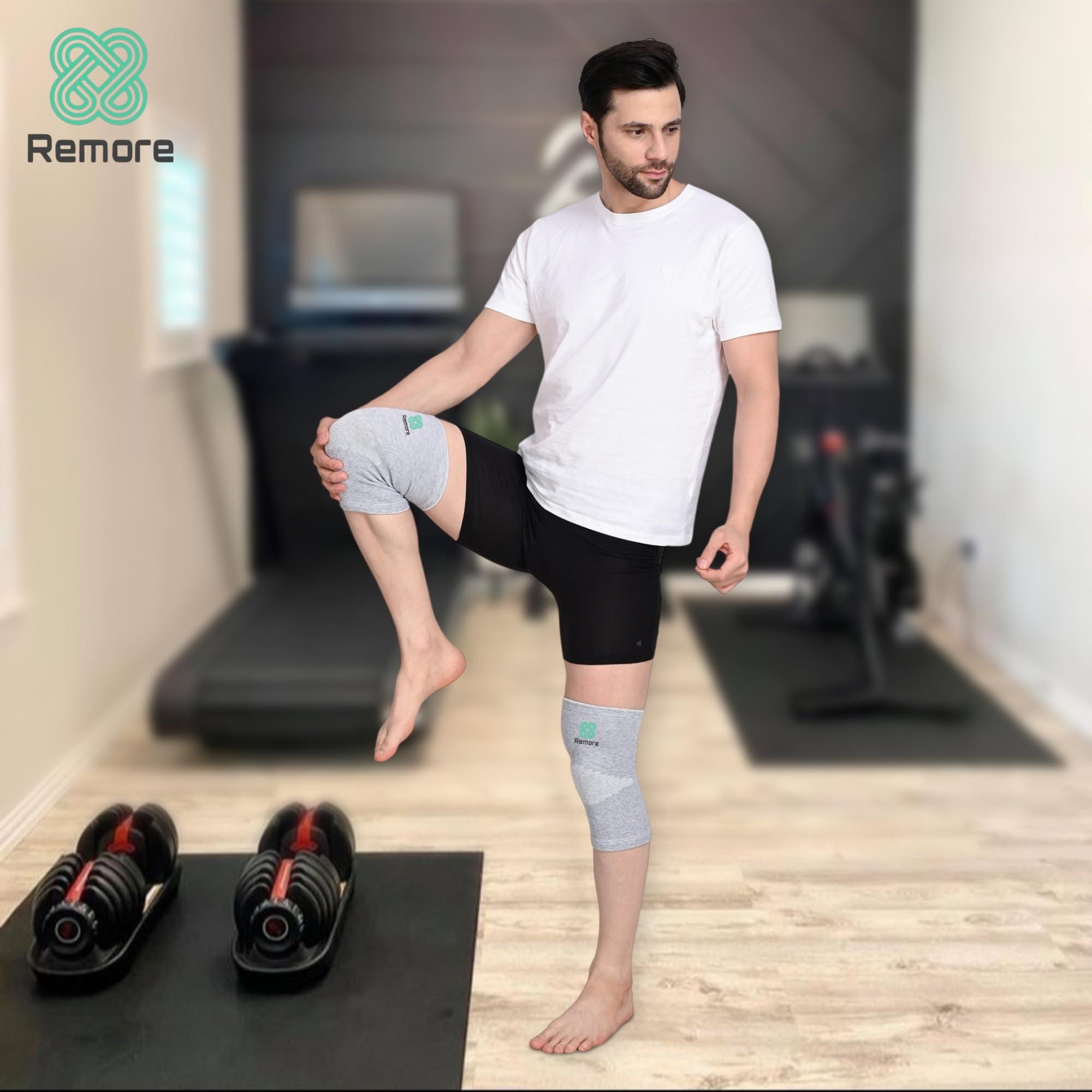 Remore Remore Bamboo Yarn Knee Brace for Men and Women - Knee Pain, Gym, Running, Basketball, Meniscus Tear, Sports, Joint Pain Relief, Injury Recovery (M)