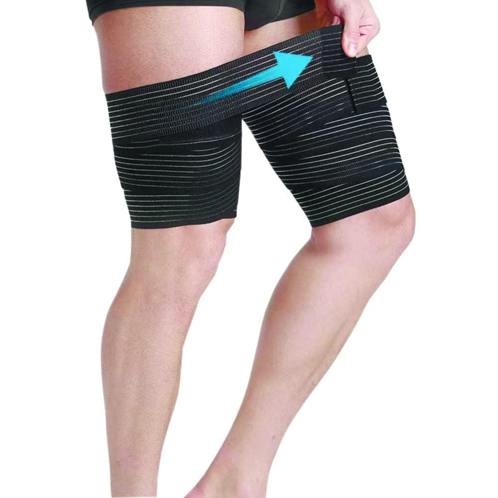 Elegious Extra Long Elastic Knee Wrap Compression Bandage Brace Support for Legs, Plantar Fasciitis, Stabilising Ligaments, Joint Pain, Squat, Basketball, Running, Tennis. (BLACK, 2)