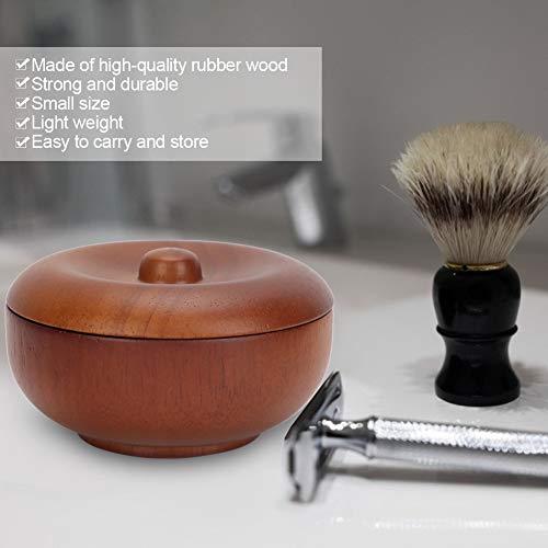 Socialme Shaving Bowl, Rubber Wood 3.7 x 1.7in Shaving Bowl, Easy to Operate Wooden Easy to Clean Man for Shaving