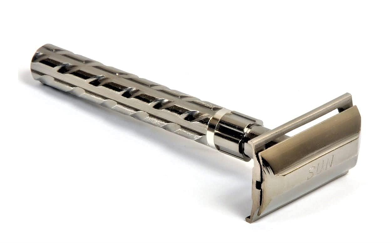 YOGI Store YOGI Store Brass Long Handle Double Edge Safety Razor Brass Razor For Men and women + 5 Shaving Blades Free