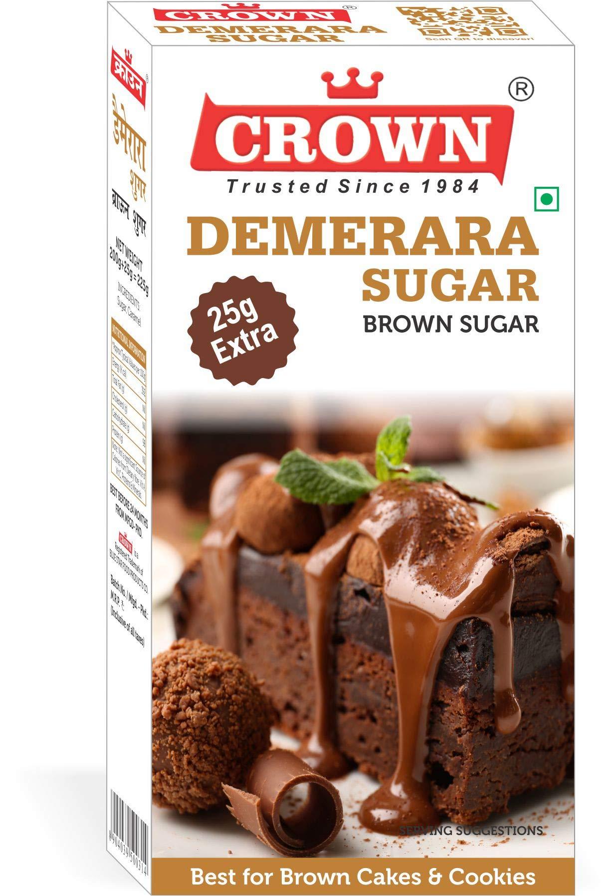 Crown Demerara Sugar / Brown Sugar 900g (225g x Pack of 4)
