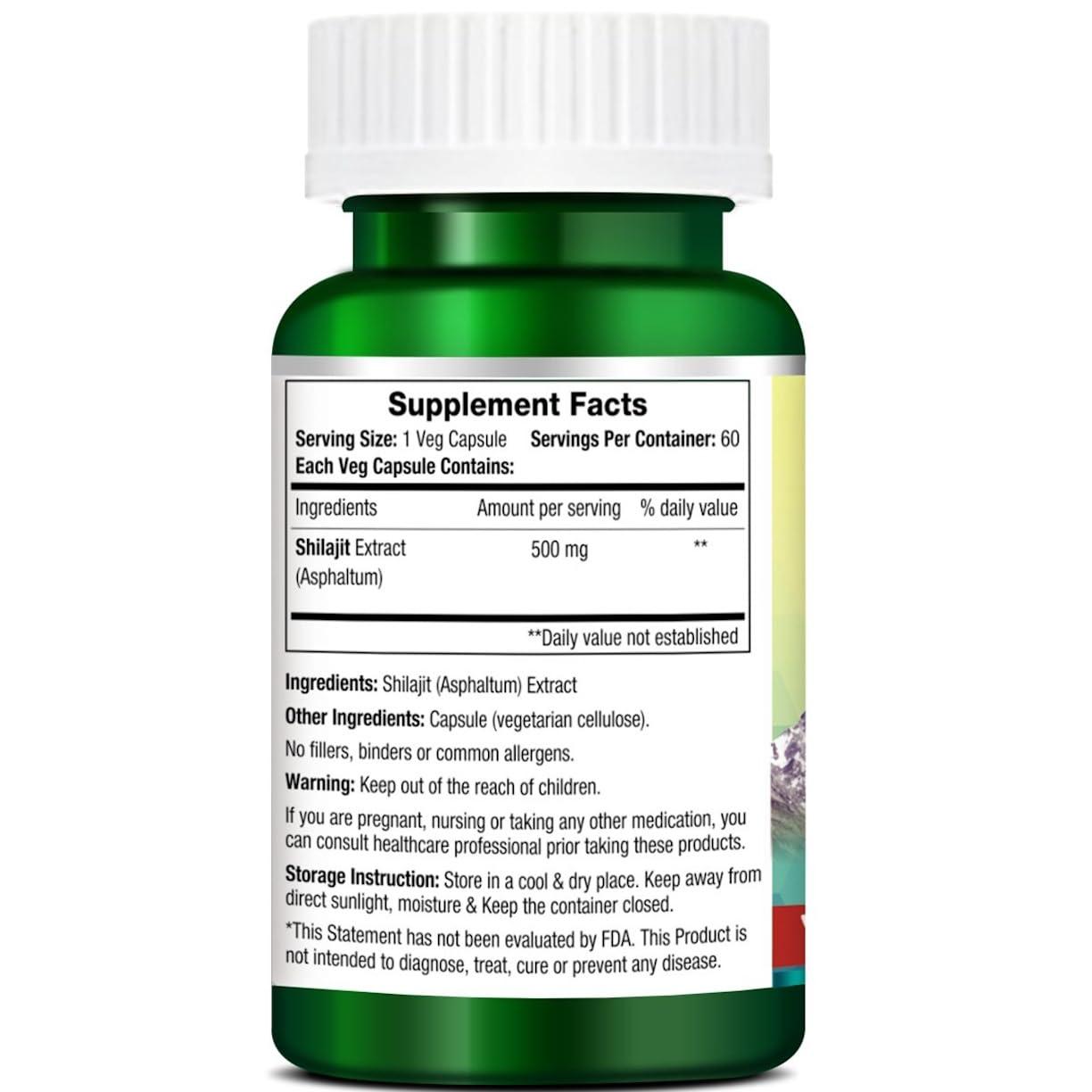 Morpheme Remedies Morpheme Remedies Shilajit 500mg Extract 60 Veg Caps - 6 Bottles