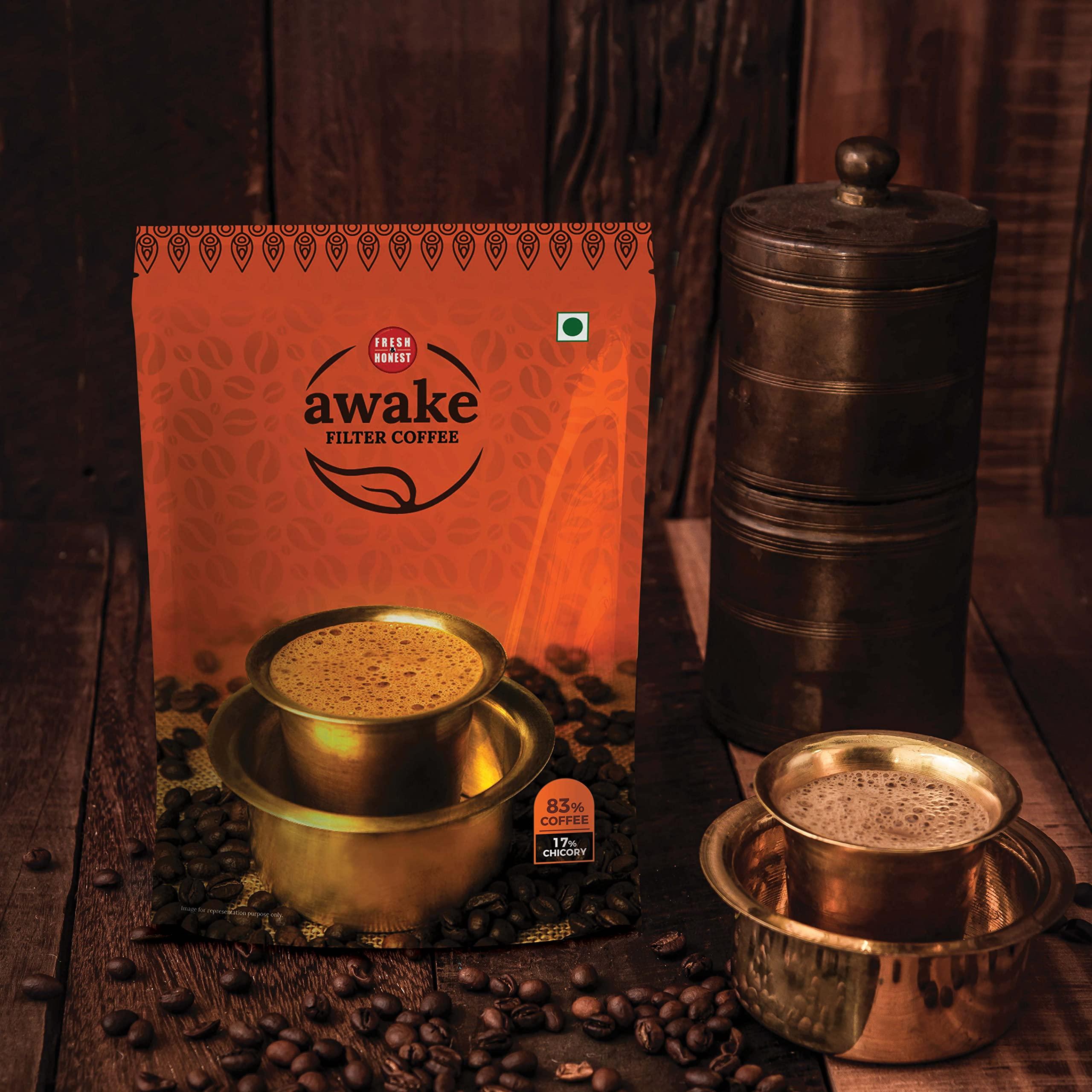 Fresh & Honest Fresh & Honest Awake Filter Coffee Powder 83:17 Blend, 200g - Pack of 2 (400g)