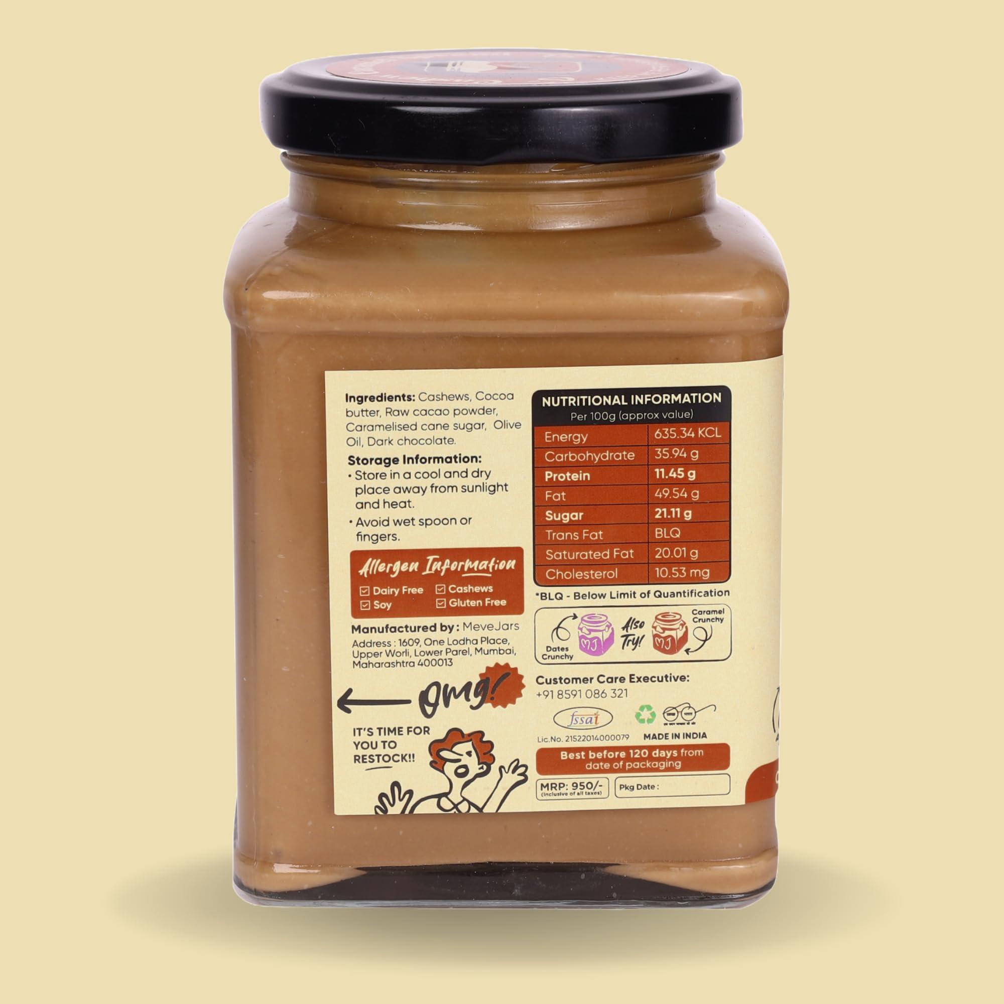 Meve Jars Meve Jars - Cashew Caramel Hazelnut Spread | 230g | No Preservatives | Gluten Free | High in Protein (Creamy)