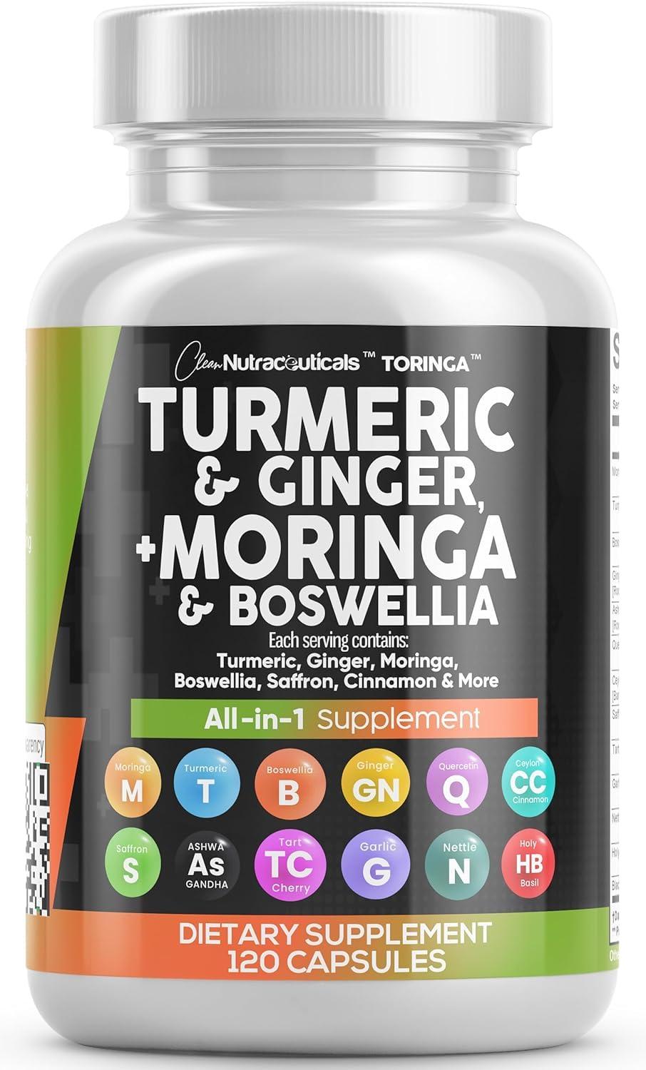 ATHINIKA NUTRITION ATHINIKA NUTRITION TURMERIC CURCUMIN 30000MG GINGER 3000MG MORINGA 50000MG BOSWELLIA 3000MG SAFFRON 2000MG - JOINT SUPPORT SUPPLEMENT FOR WOMEN AND MEN WITH CEYLON CINNAMON, QUERCETIN, TART CHERRY