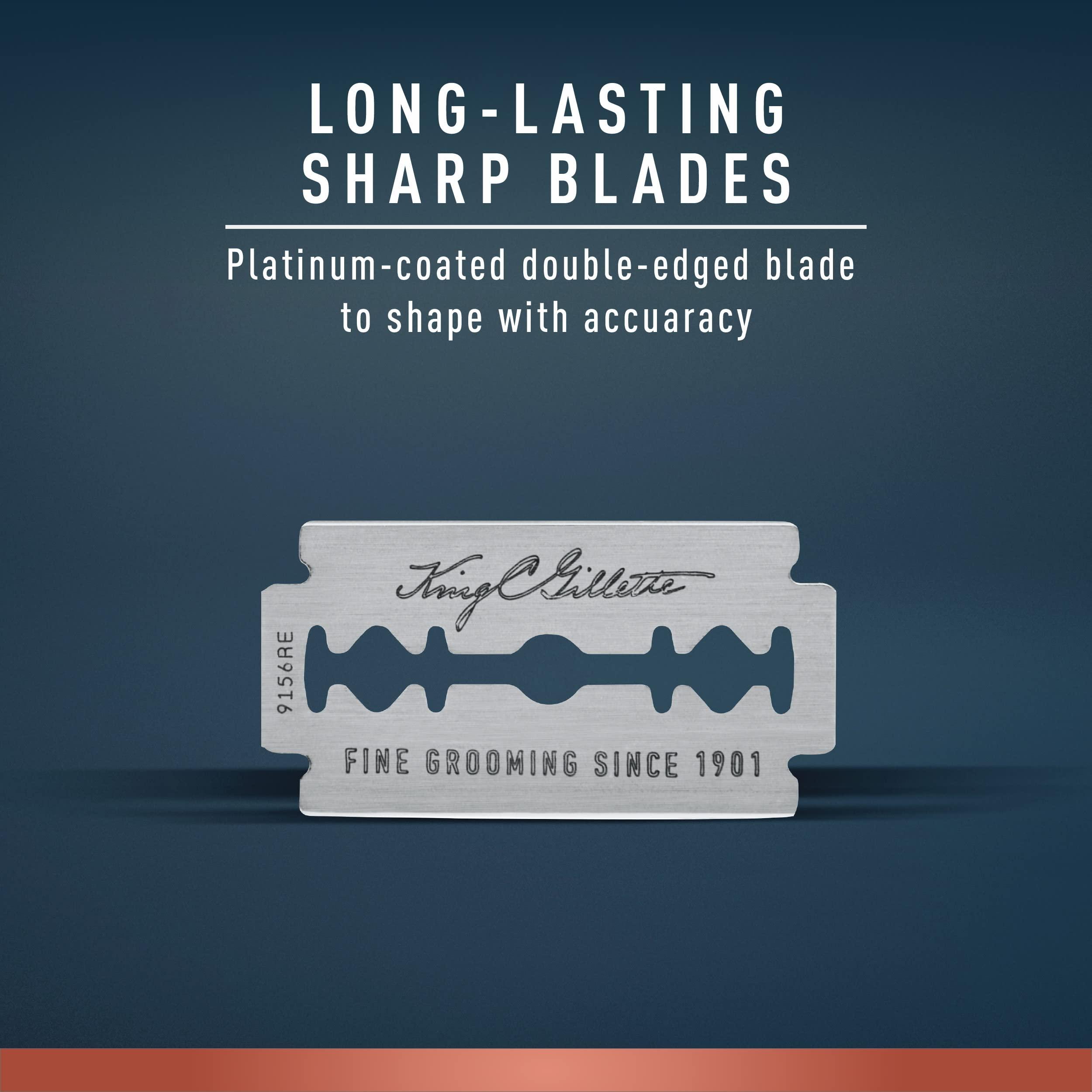 King C. Gillette King C. Gillette Double Edge Safety Razor Blades 10 count, Stainless Steel Platinum Coated Blades
