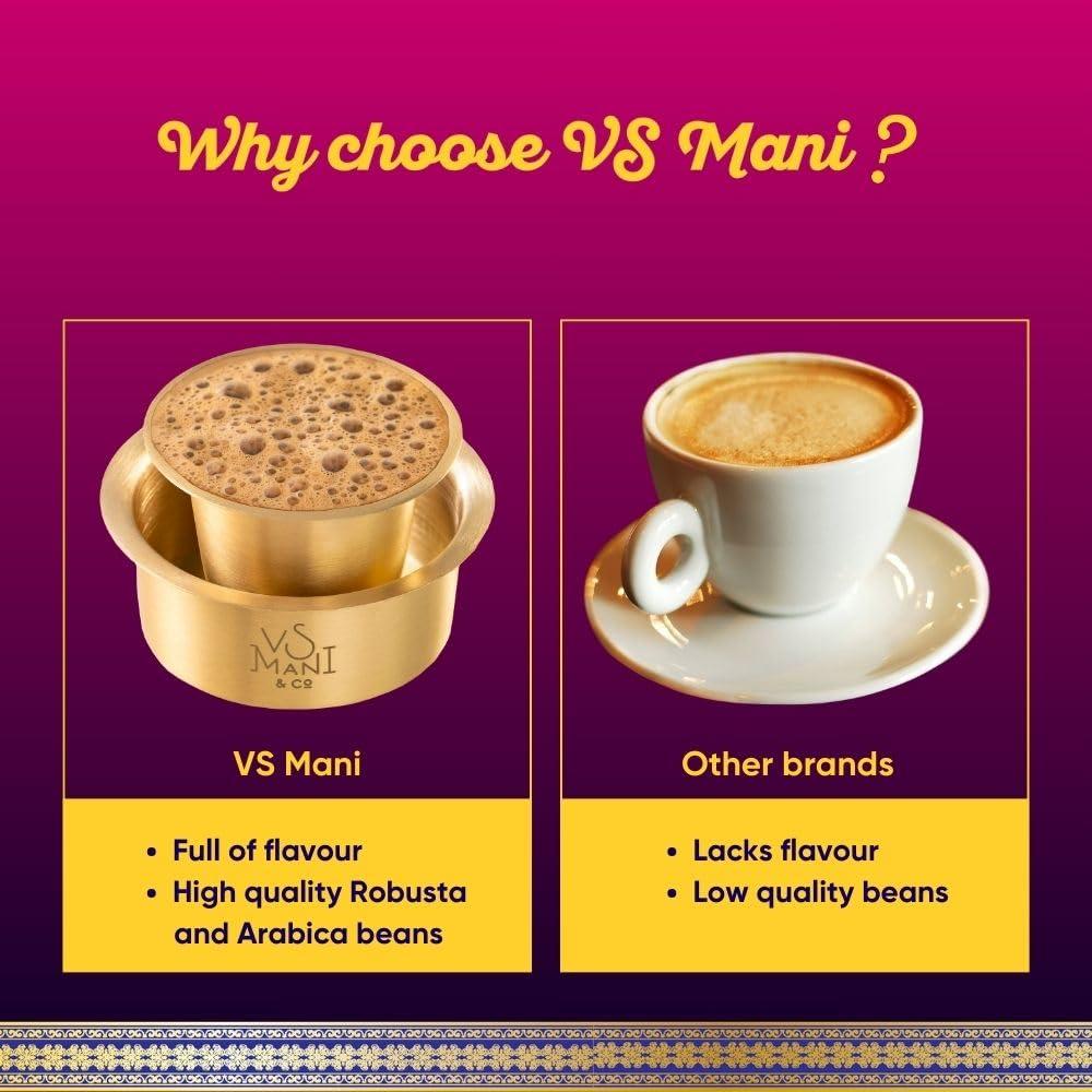 VS MANI & CO. VS Mani & Co Signature Instant Coffee Powder - Pack of 1 (100 gm) Makes 60 Cups - 60% Coffee and 40% Chicory - Strong and Aromatic Signature Instant Coffee, No Added Preservatives | Sugar |Flavours