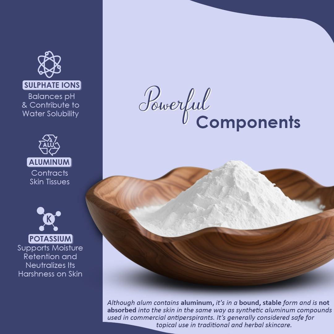 minature Alum Powder by mi nature | Purified Fitkari Alum powder (phitkari) for Skin Care |Water Purify| Pure Alum powder Cruelty Free |Pack of 2 (227g Each)