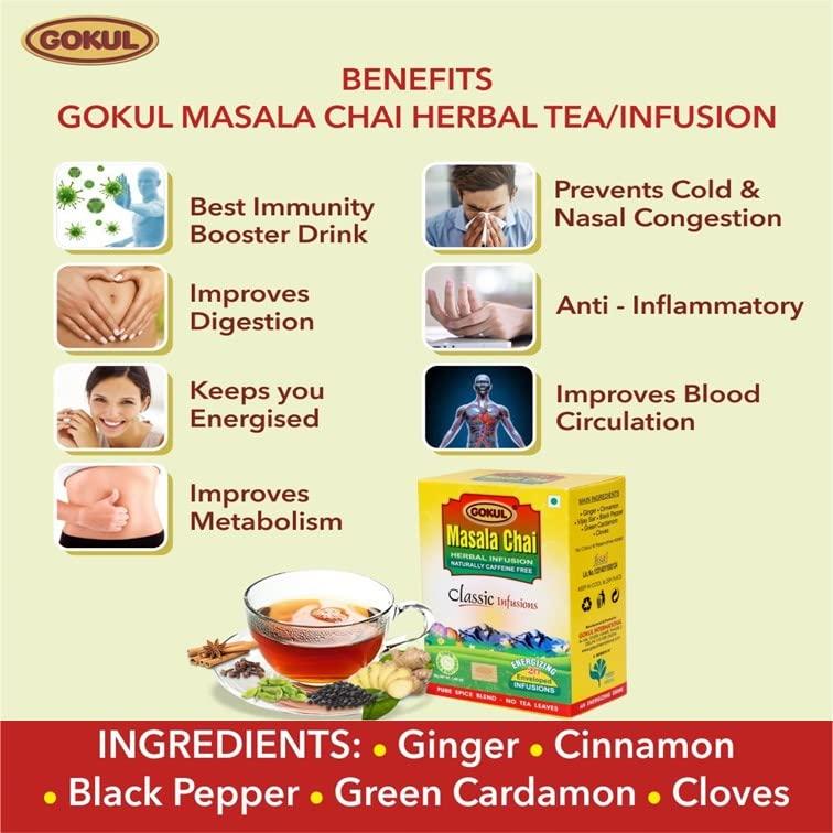 GOKUL Gokul Herbal Tea Gift Pack of Slim Trim Tea Tea Bag(20 TB), Masala CHAI Tea Bag(20 TB), Saffron Rich 250 G
