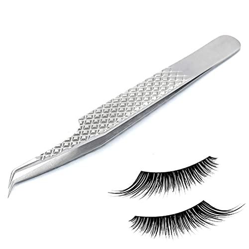 G.S ONLINE STORE G.S Volume Tweezers Stainless Steel Ultra Rigidity Semi Curved Pro Beauty Eyelash Extension Tool Non Slip Handle ELT-07