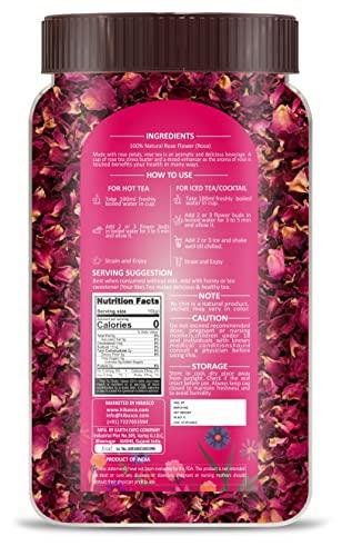 HIBASCO HIBASCO Rose Petals Tea | Natural Colorant | Used for Hot Tea | Iced Tea | Cocktails | Mocktail | Syrups | 60 gm