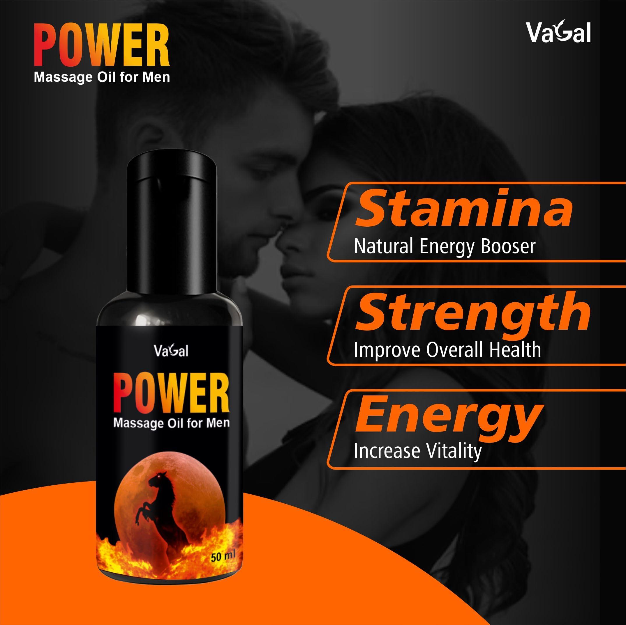 VAGAL Vagal Horse Power Oil for Men Massage Oil | Ayurvedic Massage Oil for Men | Help Restores Energy & Hardens the Relaxing Muscles | 50ml