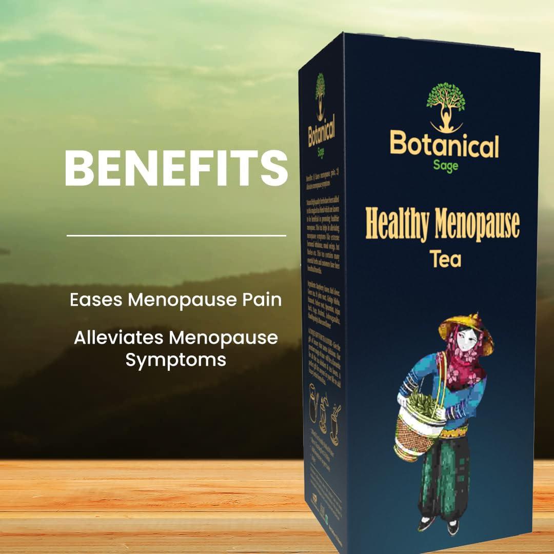 Botanical Sage Botanical Sage- Healthy Menopause Tea 30 Pyramid Teabags | 30 Days Pack | With Goodness of Sage, Raspberry, Red Clover, Shatavari etc | Helps with hot flushes & Mood swings | Selected