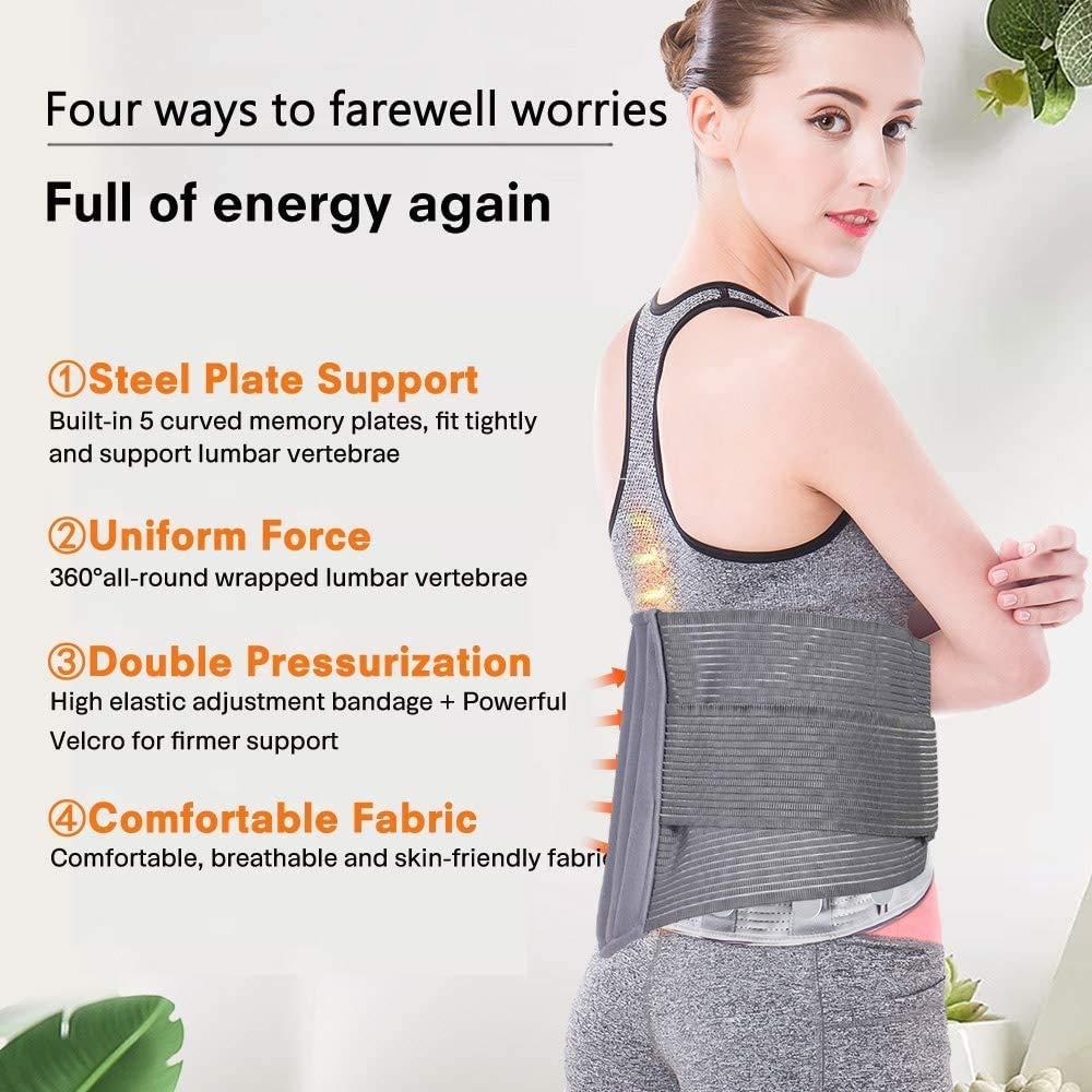 ADA ADA Premium Lumbar Support Belt/Lower Back Brace Support/Lumbar Sacro Belt for Back Support and Enhance Back Posture For Men & Women (X-Large)