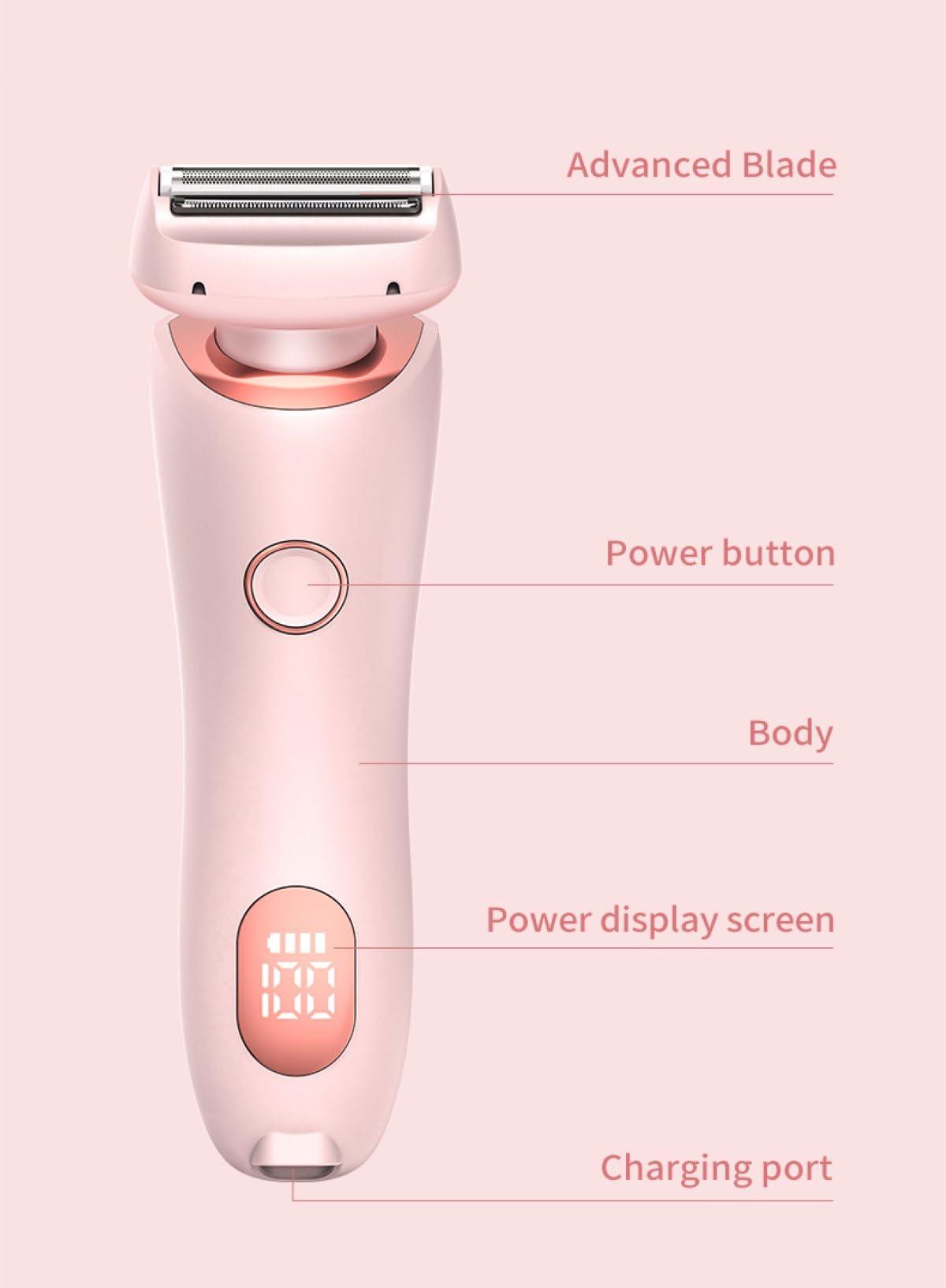 HIMCHI HIMCHI Bikini Trimmer for Women,Electric Razors for Women, 2 in 1 Pubic Hair Trimmer Women IPX7 Waterproof Wet & Dry Use, Personal Trimmer Womens Electric Shaver for Legs Underarm facial hairs , intimate area (Rose Red)