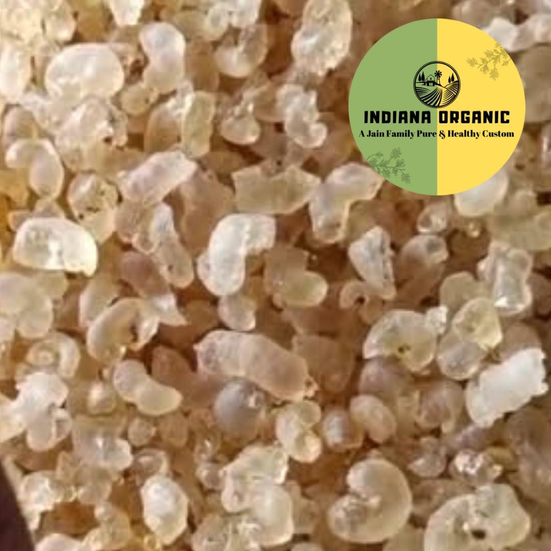 INDIANA ORGANIC Indiana organic Dhawda Gond Desi | Gum Ghatti | Anogeissus latifolia | Gond for ladoo, Traditional Indian ladoo Gum | Sev Only | High Purity - 250 gram, 100% Authentic, Food Grade