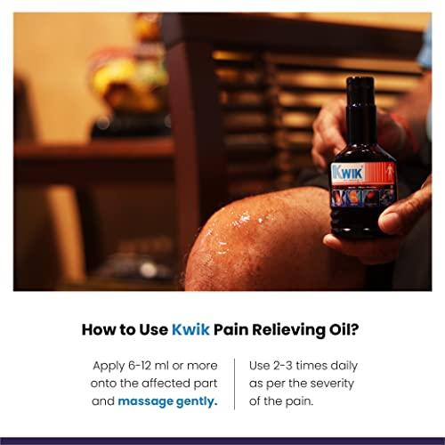 OZONE OZONE KWIK Pain Relief Oil with Cinnamomum & Mahanarayan Oil | Ayurvedic Pain Relief Oil | For Joint, Back, Knee, Shoulder & Muscle pain | 50ml (Pack of 1)
