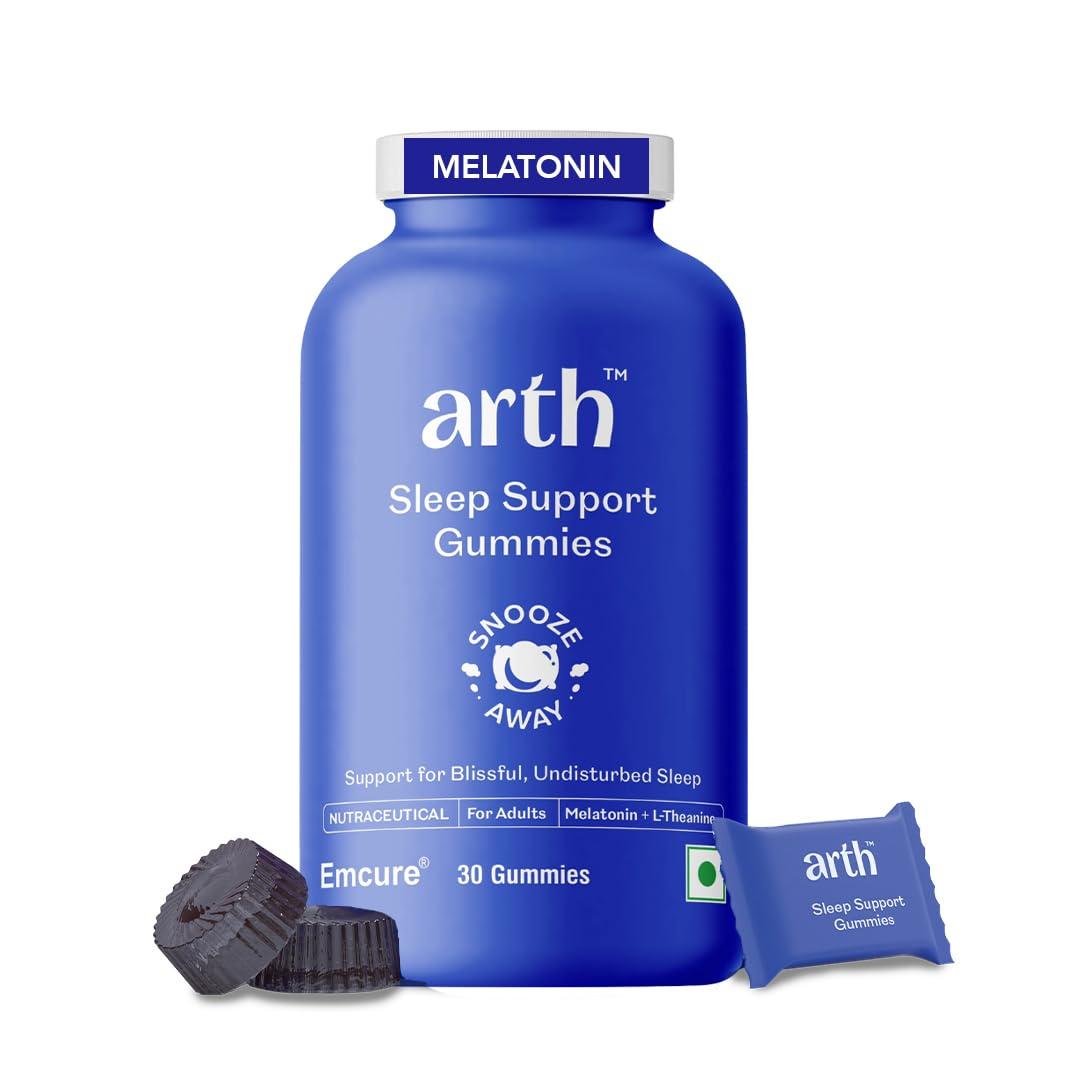 ARTH Arth Sleep Gummies | 30 Plant-Based Melatonin Gummies (5mg) with Chamomile, Passion Flower Extract & L-Theanine | Supports Deep Sleep & Relaxation | Safe, Non-Addictive Sleep Aid with No Added Sugar