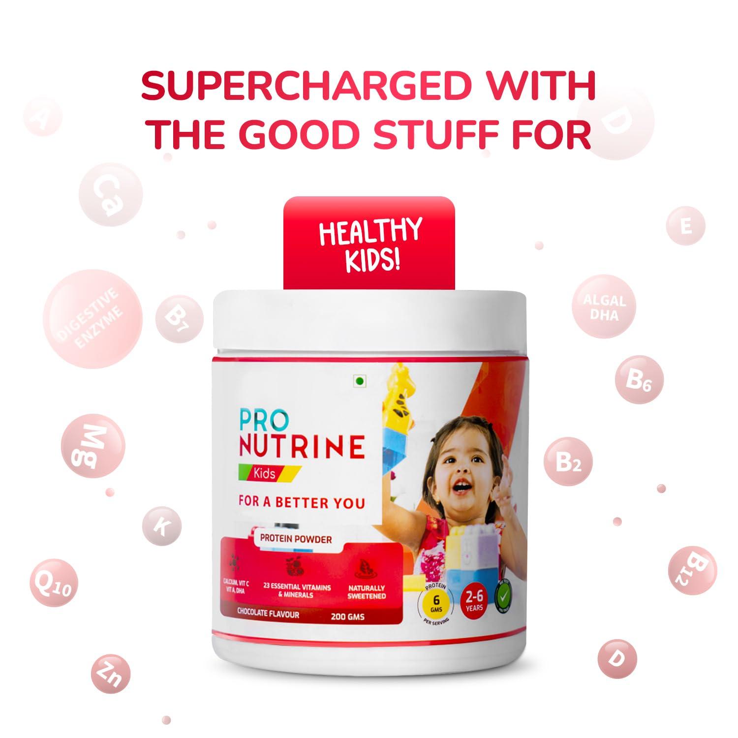 PRO NUTRINE PRO NUTRINE Kids Nutrimix Nutrition Powder 400g 2-6 Years | Plant Based Daily Nutrition Drink with Calcium, 23 Vitamins & Minerals for Healthy Growth and Better Immunity | No Sugar | Chocolate Flavour