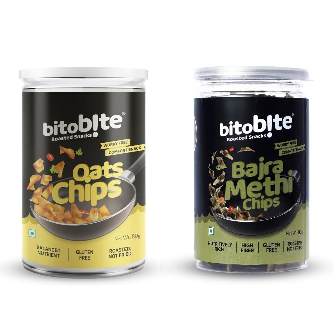 BitoBite BitoBite Wholesome Healthy Snack Combo Oats Chips Bajara Methi Chips
