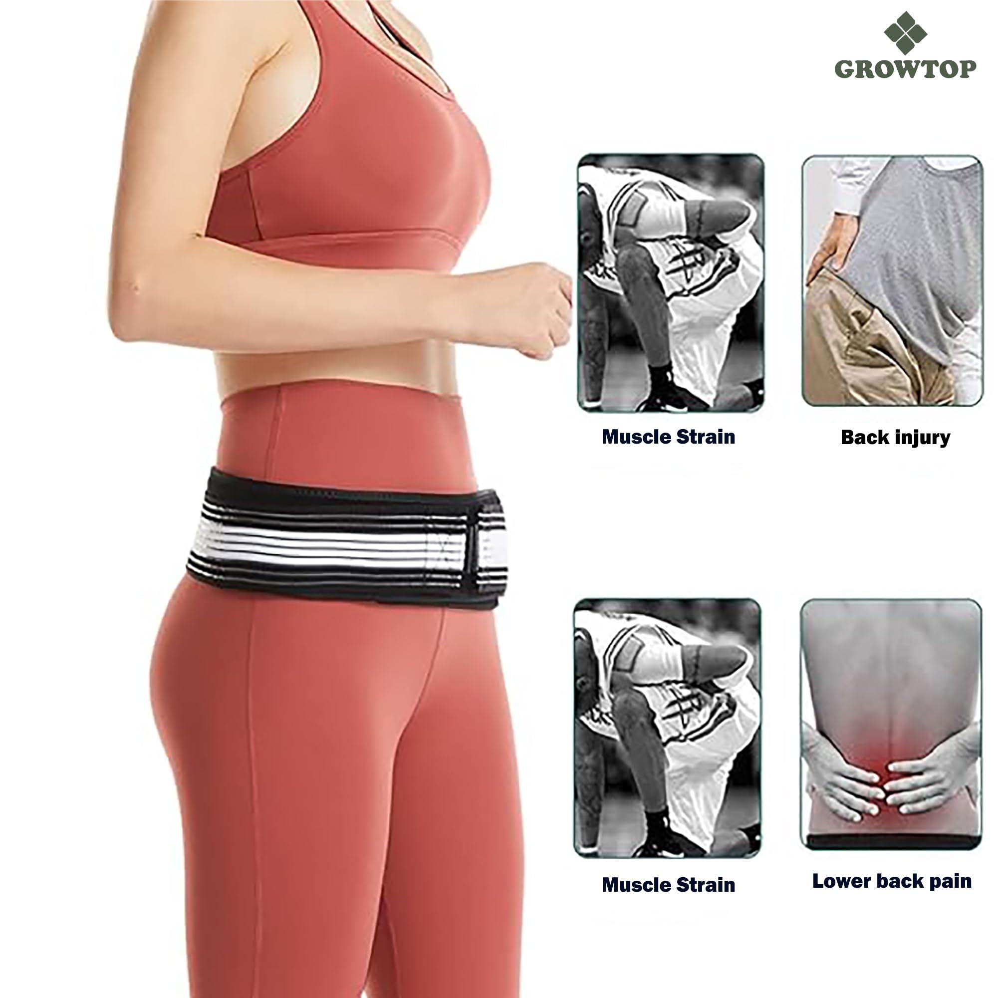 GROWTOP GROWTOP Sacroiliac SI Joint Hip Belt - Lower Back Support Brace for Men and Women - Hip Braces for Hip Pain - Pelvic Support Belt - Trochanter Belt