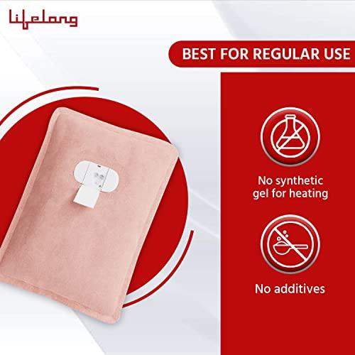 Lifelong Lifelong LLM612 Hot Water Bag for Full Body Pain Relief|Dual Insulation Silicon Technology|Heating Gel Pad Heat Pouch Hot Water Bottle Bag|Electric Gel Heating Bag (1 Year Warranty, Pink)