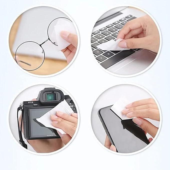Vitoki 100Pcs Anti Fog Wipes for Glasses, Individually Wrapped Lens Cleaner Wipes Pre-Moistened Lens & Screen Cleaning Wipes for Laptop Computer, Pc Monitor, Phone, Watch, Camera Lens.