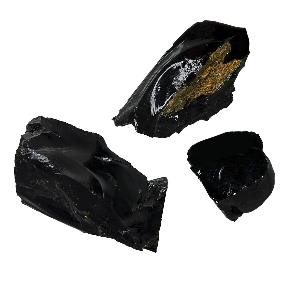 Shubhanjali Shubhanjali Natural Crystal Golden Obsidian Raw Stones 50 Gm Original Golden Obsidian Crystals Rough Raw Extra Large Gemstone Chunk Rock Raw Pieces for Meditation Home Dcor Reiki Healing