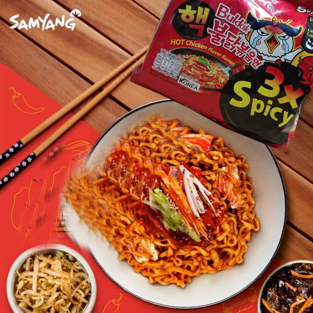 SAMYANG SAMYANG Hot Chicken 3X Spicy Instant Buldak Noodles Ramen Flavor - 140 Gm