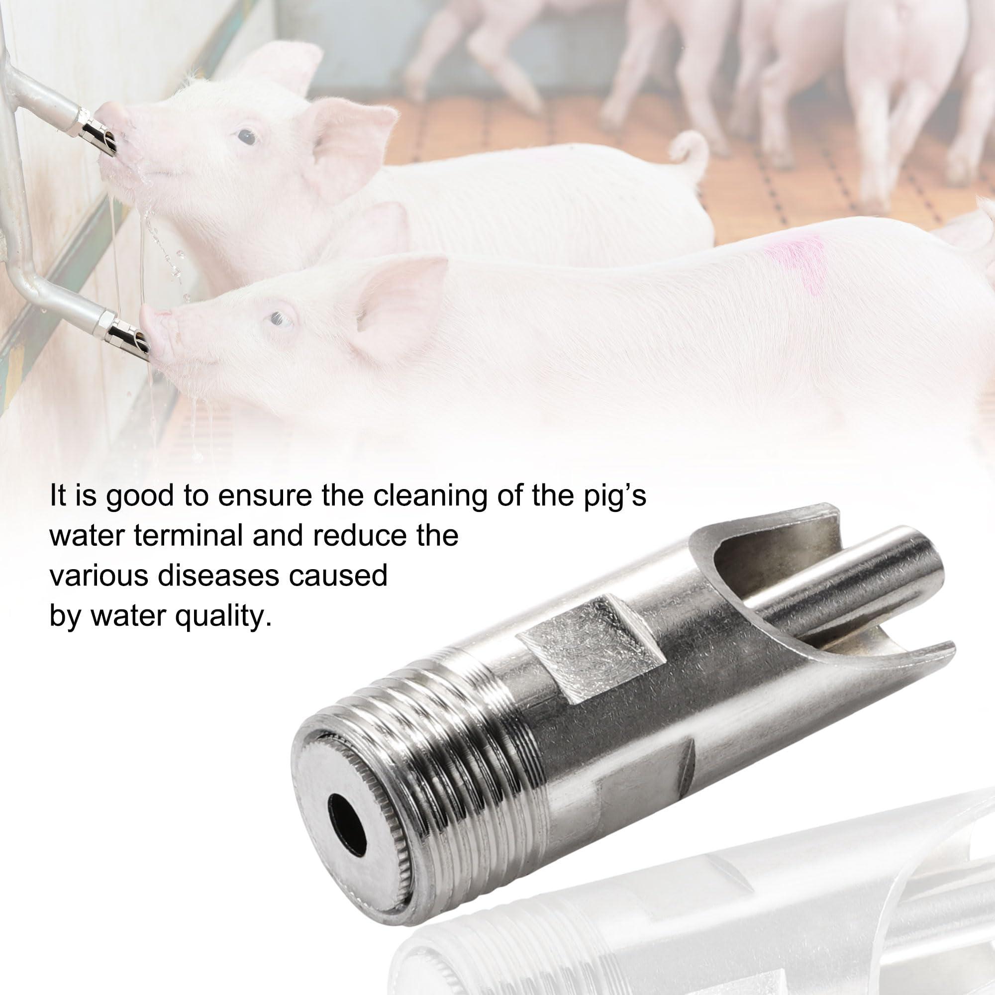 uxcell Automatic Waterer Drinker Drinking Pig Swine Hog Nipple 1/2 PT Thread