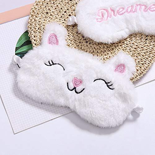 Let Party 2 Pack Cute Animal Sleep Mask for Girls Cute Cartoon Fox Alpaca Soft Plush Blindfold Sleep Masks Eye Cover for Women Girls Travel Nap Night Sleeping