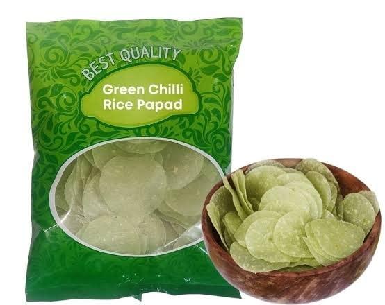 Generic Green Chilly Crispy Rice Khichiya Appalam papad 300grams