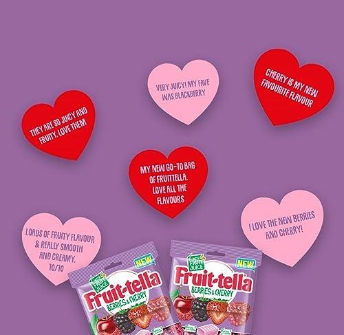 Generic Fruittella Berries & Chews Soft, Chewy Candy That are Made With Fruit Juice Natural Flavors Including Strawberry, Raspberry, Blueberry, and Cherry 135g