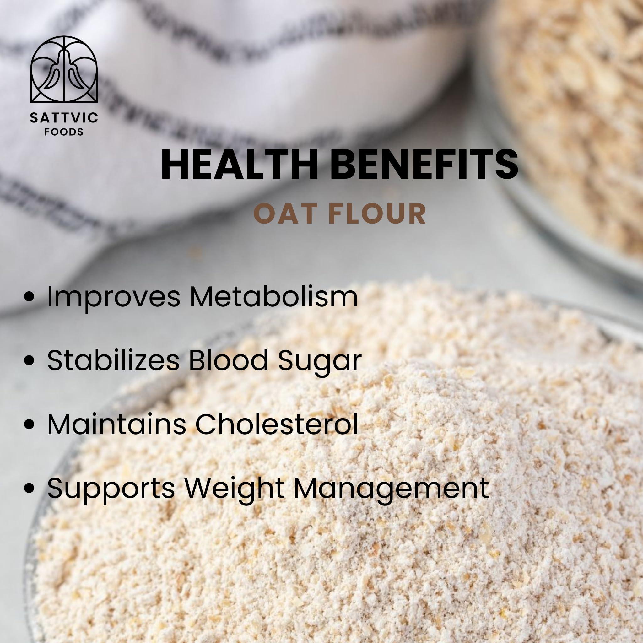 Sattvic Foods Sattvic Foods Oat Flour/Atta (1.5 kg) Stone Ground from Whole Grain Oats, Gluten-Free Low GI Superfood, High in Protein & Fibre | Use in Baking, Rotis, Chilla and Flour Blends