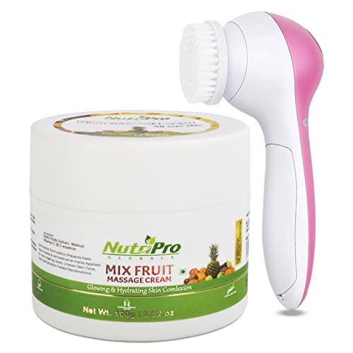 NUTRIPRO NutriPro Fruit Massage Cream With Massager | Extract With Bees Wax,Almond Oil & Apple Extract, 150 GM
