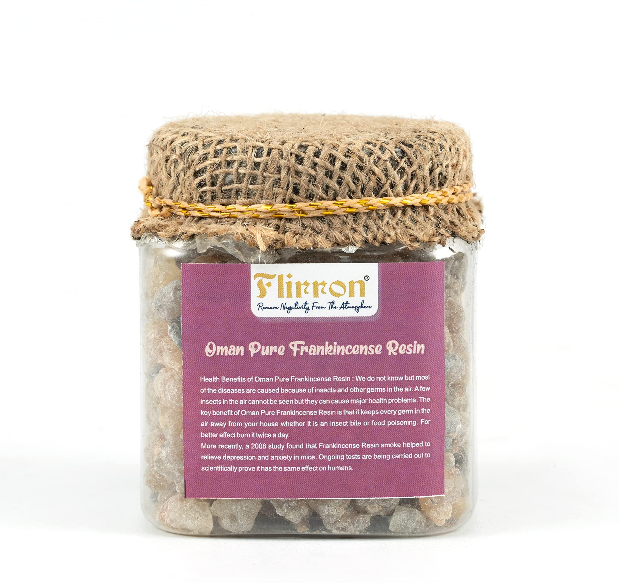 FLIRRON FLIRRON Oman Pure Frankincense Resin, Frankincense Resin, Boswellia carterii, Monastery Incense, Frankincense Tears, Granules (125 Gm)