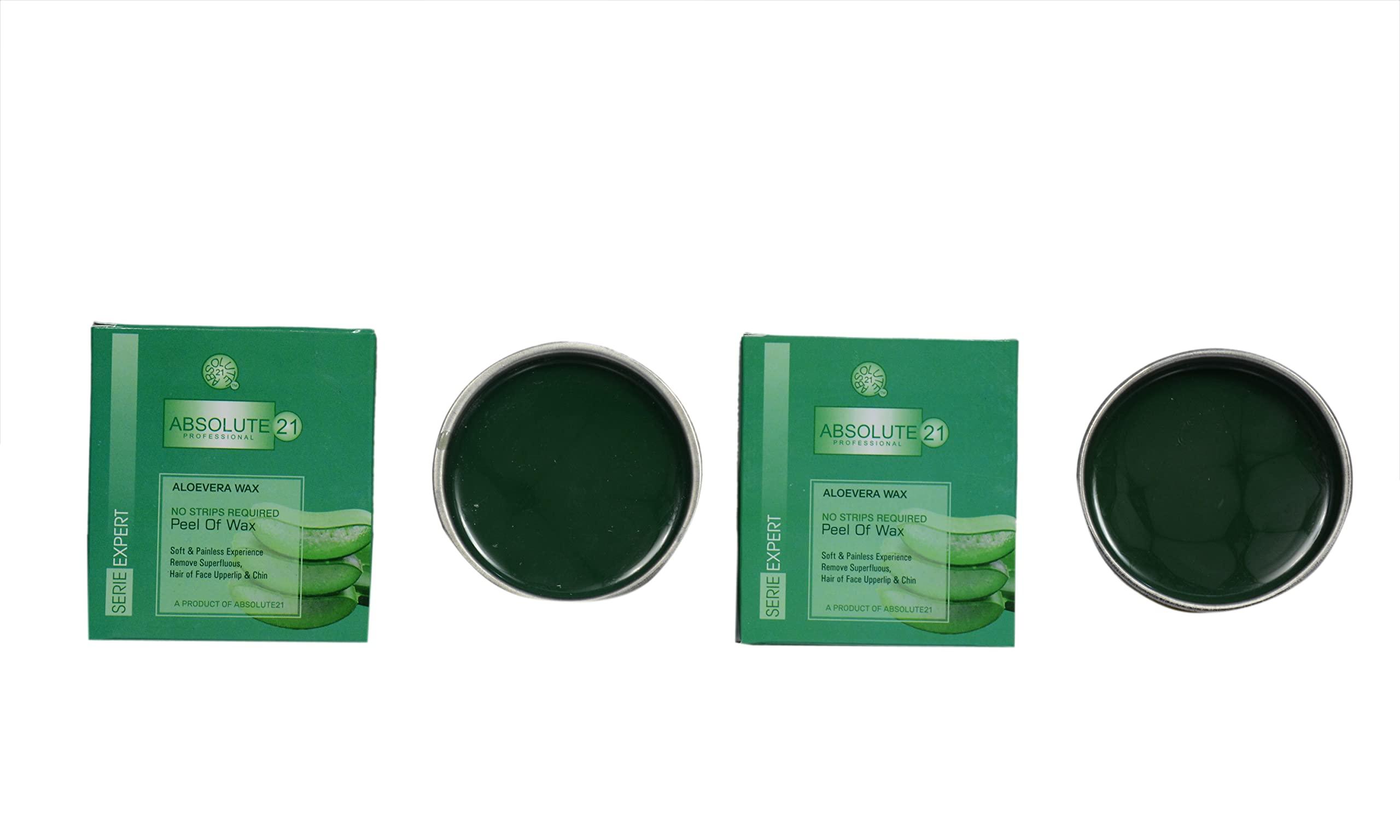 ABSOLUTE 21 ABSOLUTE 21 Women, Professional Aloe Vera Facial Peel Off Katori Wax 80 Gm For Face (Pack Of 2)