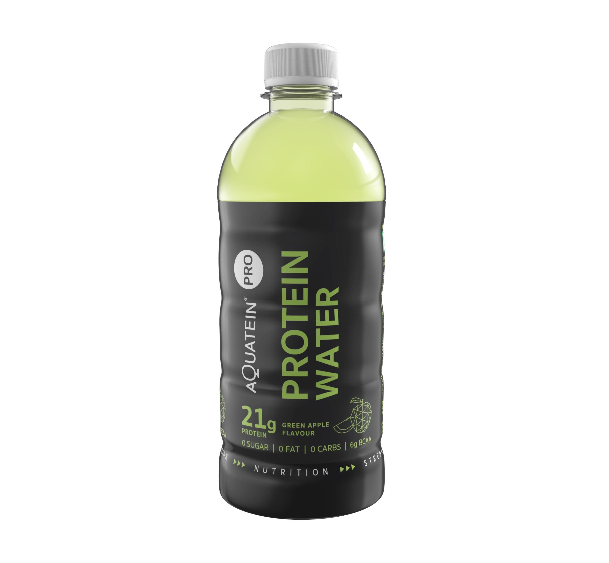 AQUATEIN AQUATEIN PRO - PROTEIN WATER - 21 Grams Protein - Pack of 8 - Sugar Free, Fat Free, Carb Free - Your Best Protein Buddy (Green Apple)